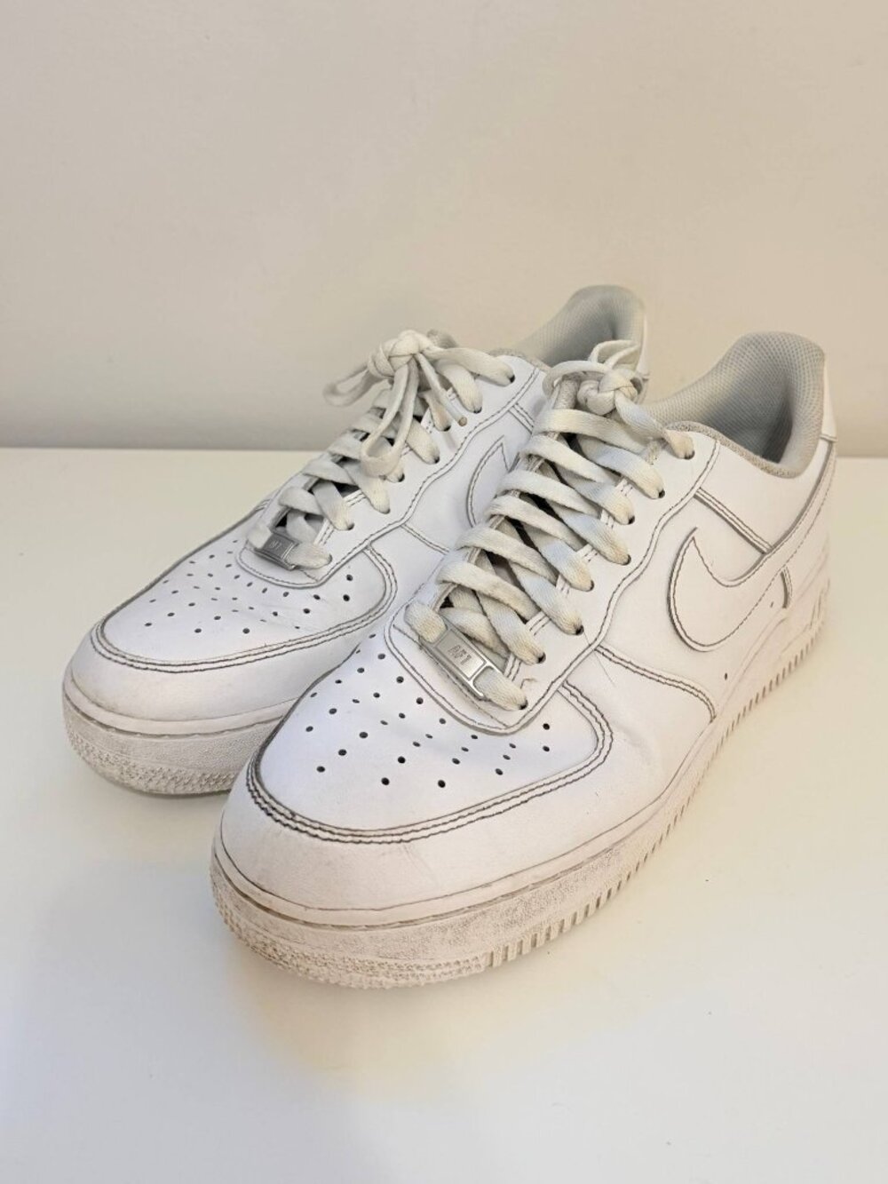 Nike - Air Force 1 ’07 Triple White Leather Sneakers - Men’s 9.5 (Women's 11)